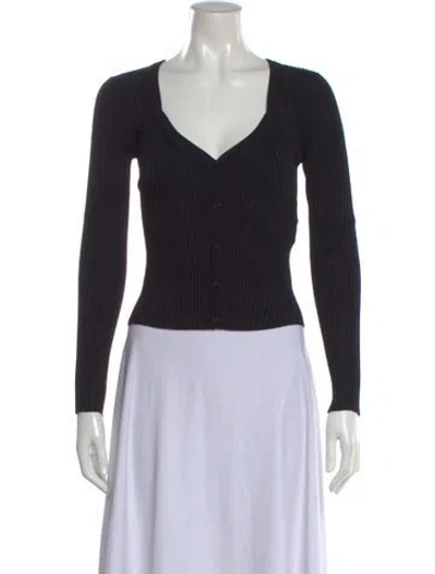 Pre-owned Claudie Pierlot V-neck Sweater In Black