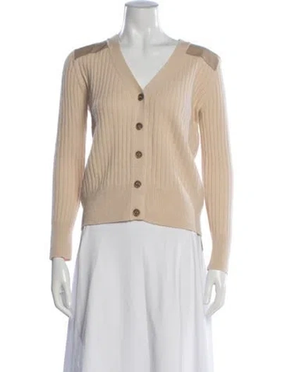 Pre-owned Claudie Pierlot V-neck Sweater In Neutrals