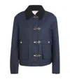 Claudie Pierlot Womens Navy Contrast-collar Short Waxed Parka Coat In Blue