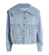 Claudie Pierlot Wide-collar Denim Jacket In Blue