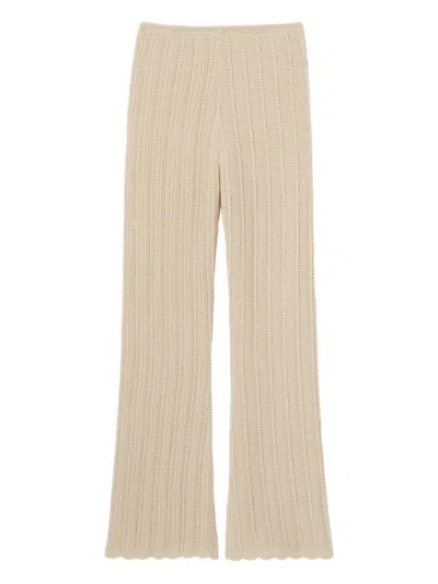Claudie Pierlot Wide-leg Crochet Trousers In Neutrals