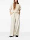 Claudie Pierlot Wide Striped Trousers In Neutrals