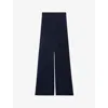 Claudie Pierlot Womens Bleus Marlisa Wide-leg High-rise Knitted Trousers