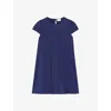 Claudie Pierlot Womens Bleus Round-neck Short-sleeved Satin Mini Dress
