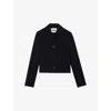 Claudie Pierlot Womens Bleus Volcan Cropped Wool-blend Coat In Bleus