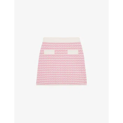 Claudie Pierlot Womens Divers Zig-zag Weave Contrast-trim Stretch-knit Mini Skirt In Multicolor