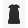 Claudie Pierlot Women's Noir / Gris Round-neck Short-sleeved Satin Mini Dress