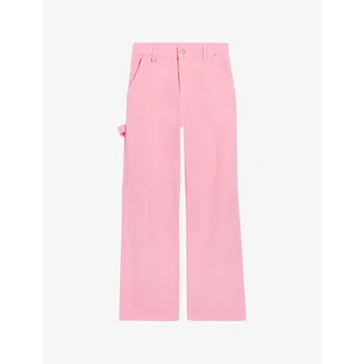 Claudie Pierlot Womens Roses Jean-pierre Straight-leg Mid-rise Jeans