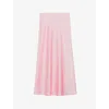 Claudie Pierlot Womens Roses Sapine High-rise Satin Midi Skirt
