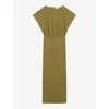 Claudie Pierlot Womens Verts Textured Cotton Midi Dress