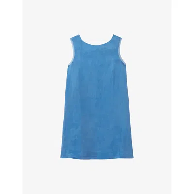 Claudie Pierlot Womens Amsterdam Blue Tie-back Sleeveless Lyocell Mini Dress