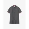Claudie Pierlot Womens Anthracite Checked Pleated Wool-blend Mini Dress In Gray