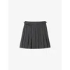 Claudie Pierlot Womens Pleated High-rise Stretch Wool-blend Mini Skirt Anthracite In Gray