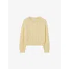 Claudie Pierlot Womens Baby Yellow Jacquard Relaxed-fit Wool And Cashmere-blend Jumper In Yellow