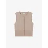 Claudie Pierlot Womens Beige Button-up Knitted Wool Top Xs In Multi