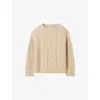 Claudie Pierlot Womens Beige Chunky Cable-knit Wool-blend Jumper In Nude