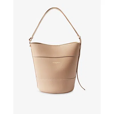 Claudie Pierlot Womens Beige Grained-texture Leather Bucket Bag In Sand