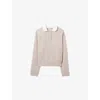 Claudie Pierlot Womens Beige Peter Pan-collar Cable-knit Wool And Cashmere Jumper In Brown