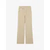 Claudie Pierlot Womens Beige Straight-leg Mid-rise Denim Jeans In Brown
