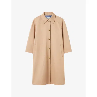 CLAUDIE PIERLOT WOMENS BEIGE STRAIGHT MID-LENGTH COTTON TRENCH COAT