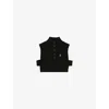 Claudie Pierlot Womens Black Brand-embroidered Sleeveless Wool Top In Black