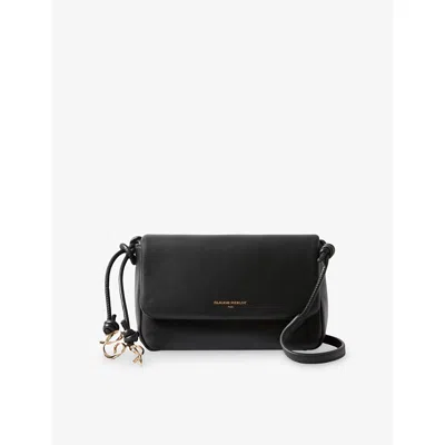 Claudie Pierlot Womens  Logo Leather Crossbody Bag In Black