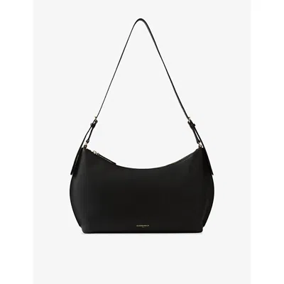 Claudie Pierlot Womens Black Logo-plaque Leather Shoulder Bag