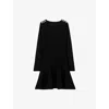 Claudie Pierlot Womens Black Skater Round-neck Knitted Mini Dress