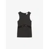 Claudie Pierlot Womens Black Sleeveless Lace-embroidered Stretch-knit T-shirt In Black