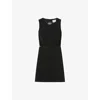 Claudie Pierlot Womens Black Sleeveless Lace-trim Stretch-woven Mini Dress In Black