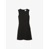 Claudie Pierlot Womens Black Sleeveless Pleated-skirt Stretch-woven Mini Dress In Black