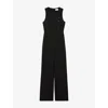 Claudie Pierlot Womens Black Sleeveless Round-neck Stretch-woven Jumpsuit In Black