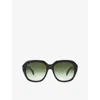 Claudie Pierlot Womens Black Square-frame Acetate Sunglasses In Black