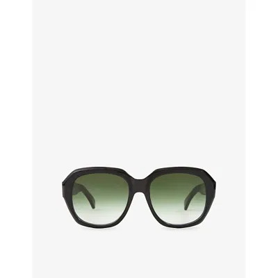 Claudie Pierlot Womens Black Square-frame Acetate Sunglasses