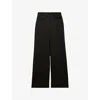 Claudie Pierlot Womens Black Tailored Wide-leg Satin Trousers In Black