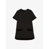 Claudie Pierlot Womens Velvet Short-sleeve Stretch-woven Mini Dress Black In Black