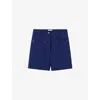 Claudie Pierlot Womens Bleus Button-embellished Patch-pocket Stretch Linen-blend Shorts In Bleus