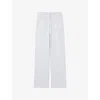 Claudie Pierlot Womens  Double-waistband Faded-wash Denim Jeans In Bleus