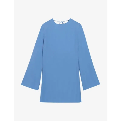 Claudie Pierlot Womens Bleus Fluted-sleeve Woven Mini Dress