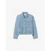 Claudie Pierlot Peter Pan-collar Denim Jacket In Bleus