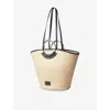 Claudie Pierlot Womens Bleus Metal-handle Raffia Tote Bag