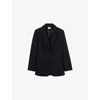 Claudie Pierlot Womens  Oversized Single-breasted Woven Blazer In Bleus