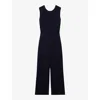 Claudie Pierlot Womens Bleus Round-neck Sleeveless Regular-fit Woven Jumpsuit In Bleus