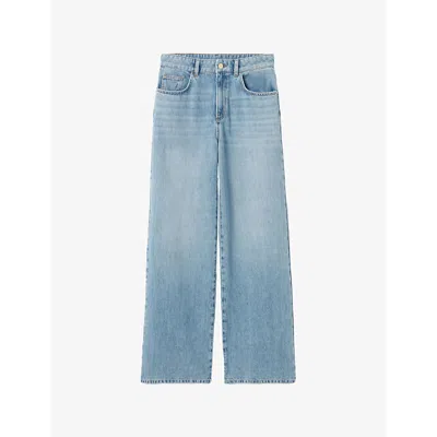 CLAUDIE PIERLOT WOMENS BLEUS STRAIGHT-LEG MID-RISE DENIM JEANS