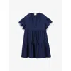 Claudie Pierlot Contrasting-trim Mini Dress In Bleus