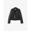 Claudie Pierlot Womens Bleus Zip-up Regular-fit Leather Biker Jacket In Blue