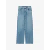 Claudie Pierlot Womens Blue Denim Wide-leg Faded-wash Denim Jeans In Blue
