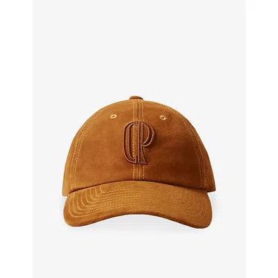Claudie Pierlot Womens Brown Brand-embroidered Suede Cap