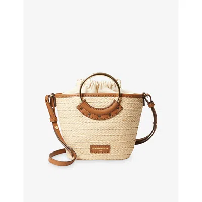 Claudie Pierlot Womens Bruns Small Ring-handle Woven Basket Bag