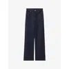 Claudie Pierlot Womens Brut Denim Straight-leg High-rise Denim Jeans